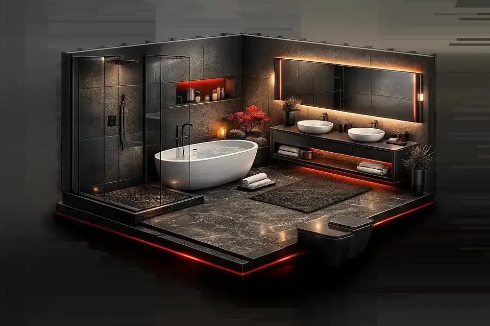 Bathroom accessibility modification illustration